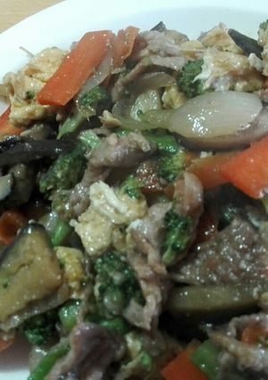 茄子と豚肉とブロッコリーの中華炒め-レシピのメイン写真