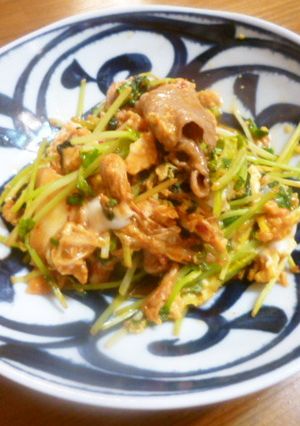 豆苗とキムチの玉子炒め♪-レシピのメイン写真
