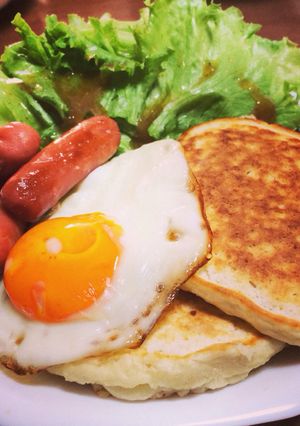 ダイエット！氷こんにゃく入りパンケーキ！-レシピのメイン写真