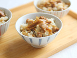 黒酢鶏ごぼう飯