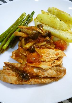 鶏肉とアジのトマト炒め-レシピのメイン写真