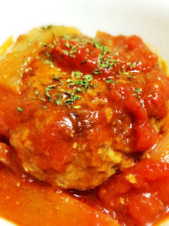 麩入りハンバーグのトマト煮込みハンバーグ-レシピのメイン写真