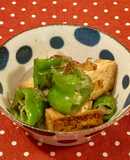 まんがん唐辛子と絹あげのかき醤油炒め