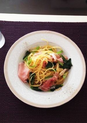 生ハムと小松菜パスタ-レシピのメイン写真