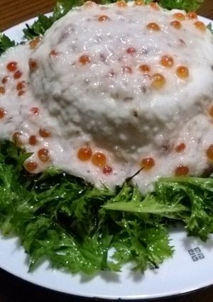 クリスマスにも！ワサビ菜と豆腐のサラダ-レシピのメイン写真