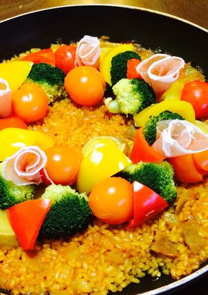 Ｘ’masリース風〜野菜なパエリア^_^-レシピのメイン写真