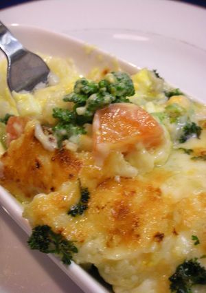 茎ブロッコリーと人参の野菜グラタン♪-レシピのメイン写真