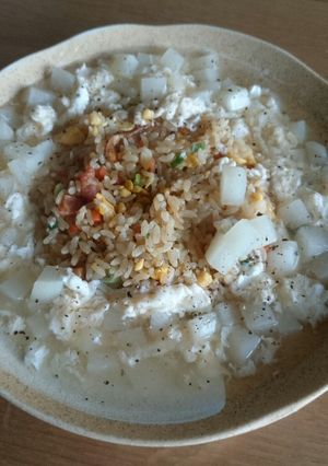 簡単★かぶのとろとろ玉子あんかけ炒飯-レシピのメイン写真