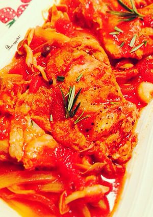 鶏モモ肉のトマト煮込み☆お手軽！手早い！-レシピのメイン写真