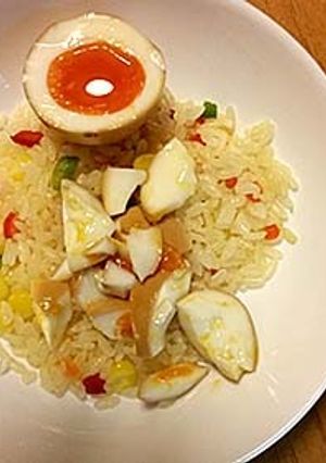 煮玉子のせエビピラフ-レシピのメイン写真