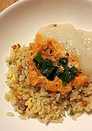 人参と餅のせ五目炒飯-レシピのメイン写真