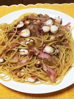 簡単!タコとベーコンの和風パスタ!-レシピのメイン写真