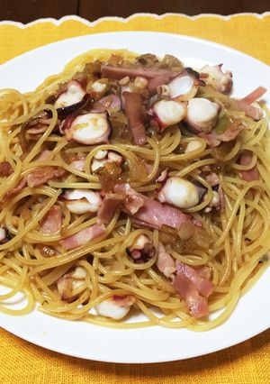簡単！タコとベーコンの和風パスタ！-レシピのメイン写真