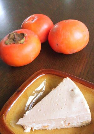 超簡単☆完熟柿のチーズケーキ-レシピのメイン写真