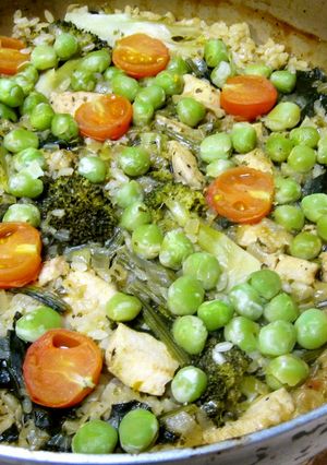 しお豆入り☆チキンと野菜のパエリヤ-レシピのメイン写真