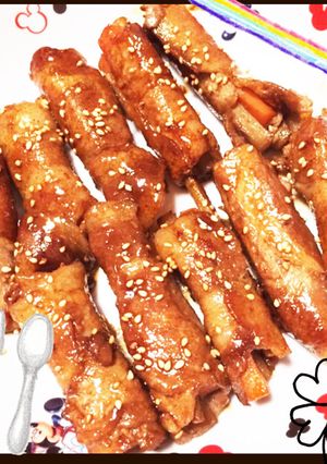 簡単☆ゴボウの豚肉巻き☆手羽先風☆-レシピのメイン写真