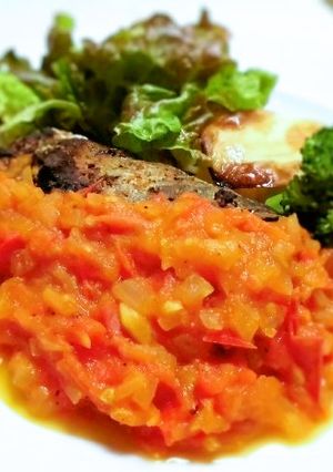 鯖のグリルトマトソース添え-レシピのメイン写真