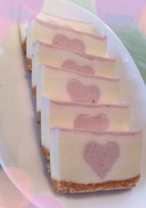 苺のハート♡レアチーズケーキ♡-レシピのメイン写真