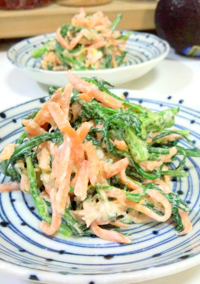 春菊と人参のツナマヨ和え-レシピのメイン写真