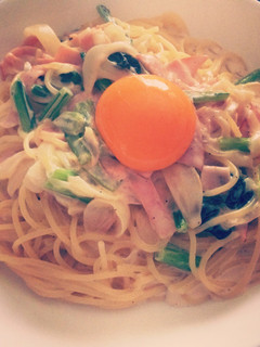 小松菜とハムのクリームパスタ-レシピのメイン写真
