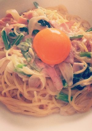 小松菜とハムのクリームパスタ-レシピのメイン写真