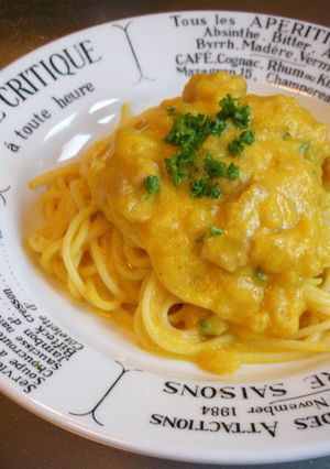 鶏もも肉と人参セロリ野菜クリームパスタ♪-レシピのメイン写真