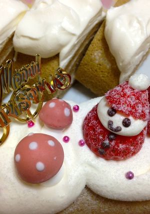 クリスマス　シンプル簡単ふわロールケーキ-レシピのメイン写真