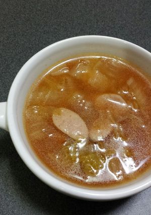 ウインナーと白菜のケチャップスープ♪-レシピのメイン写真