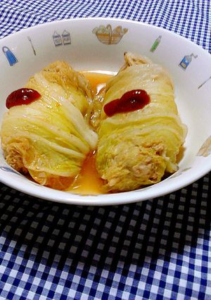 調理室ﾖﾘ～洋風(ﾄﾏﾄ味)ロール白菜♪-レシピのメイン写真