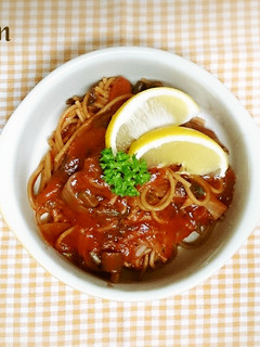 無塩料理☆トマトとセロリのナポリタン-レシピのメイン写真