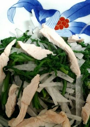 春菊と大根と蒸鶏のサラダ-レシピのメイン写真