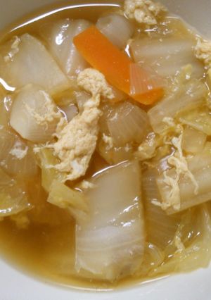 白菜 玉ねぎ 卵の コンソメ醤油煮込み！-レシピのメイン写真