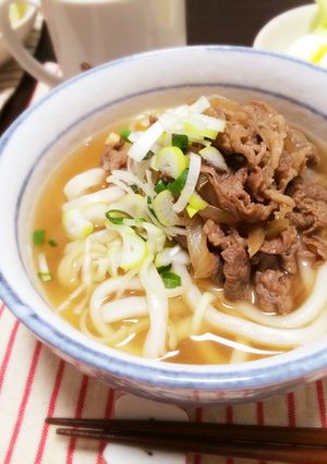 玉ねぎ入り肉うどん-レシピのメイン写真