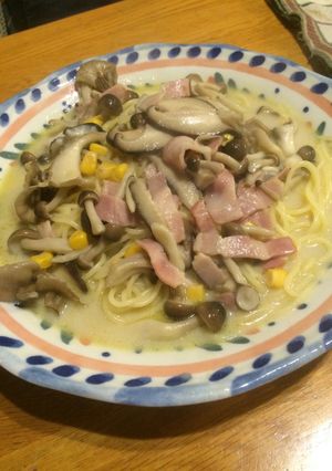 シチューの素で茸と牡蠣のスープパスタ-レシピのメイン写真