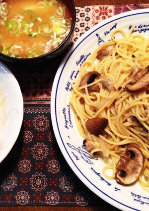 ブラウンマッシュルームとアサリのパスタ-レシピのメイン写真
