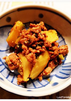 ヨシダソースで簡単♡さつまいもと豚ひき肉-レシピのメイン写真
