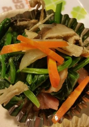 ホウレン草とベーコンの重ね煮炒め-レシピのメイン写真