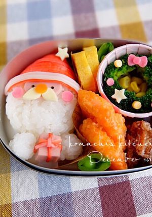 クリスマス キャラ弁♡プレゼントサンタ-レシピのメイン写真