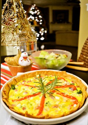ハム＆ブロッコリーキッシュ　クリスマス-レシピのメイン写真
