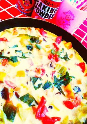 余り煮物も◎生地無フライパンご飯キッシュ-レシピのメイン写真