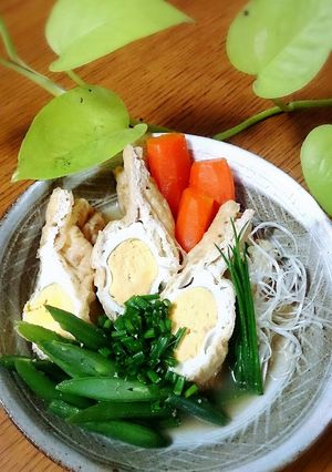 超簡単!絶品☆油揚げの卵巾着♪-レシピのメイン写真