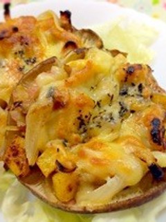 しいたけとじゃがベーコンチーズ乗せ-レシピのメイン写真