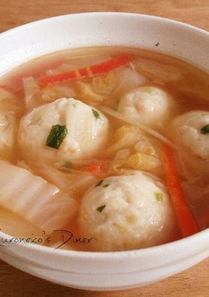 おから＆豆腐＆米粉＊白菜の団子スープ-レシピのメイン写真