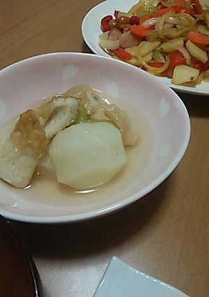 手早くもう一品♪カブと車麩の白だし煮-レシピのメイン写真