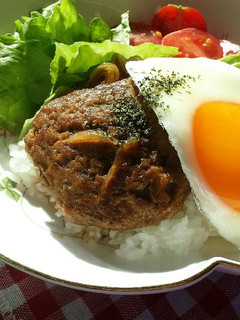 カフェランチ♡照り焼きソースでロコモコ丼-レシピのメイン写真