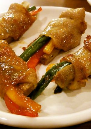 カラフル！ベジの鶏皮巻き-レシピのメイン写真