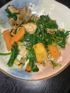 ☆ほうれん草と豚肉のガリバタ醤油炒め☆-レシピのメイン写真