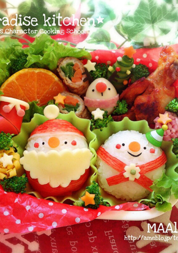 キャラ弁＊簡単♪クリスマスわくわく弁当-レシピのメイン写真
