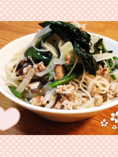 ひき肉と野菜で簡単、汁ビーフン-レシピのメイン写真