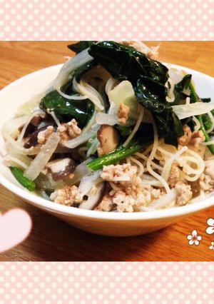 ひき肉と野菜で簡単、汁ビーフン-レシピのメイン写真